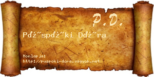 Püspöki Dóra névjegykártya